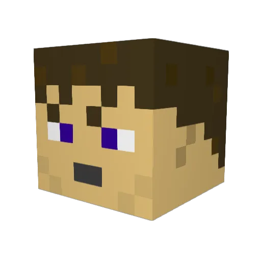 Fernidang Minecraft avatar head, 3D render