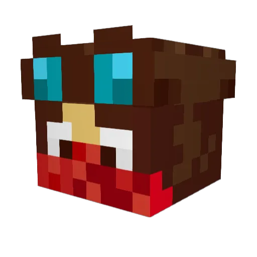 Fernius Minecraft avatar head, 3D render