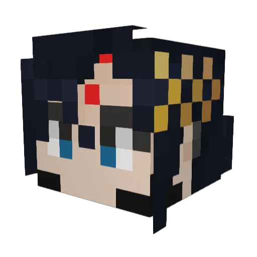 Ferno_le_dragon Minecraft avatar head, 3D render