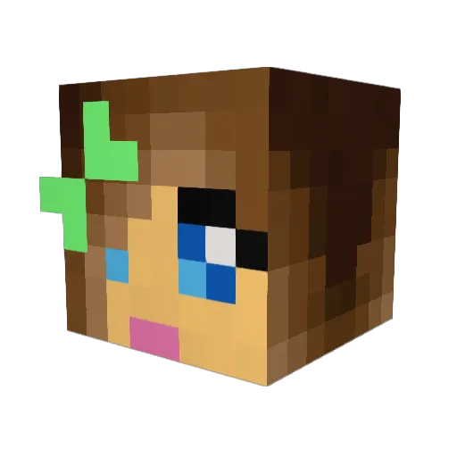 Feronie Minecraft avatar head, 3D render