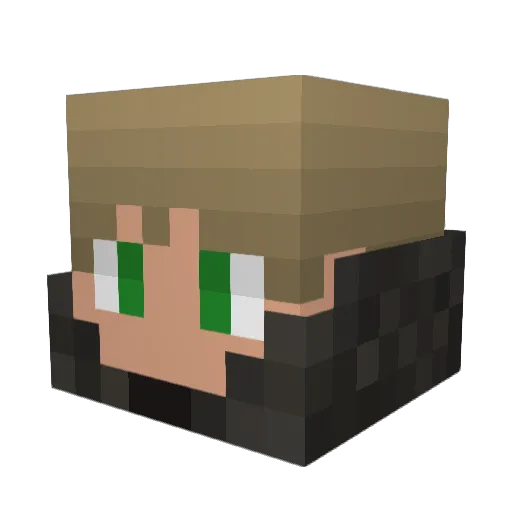 Feropoint Minecraft avatar head, 3D render