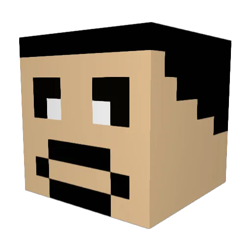 Ferrisito Minecraft avatar head, 3D render