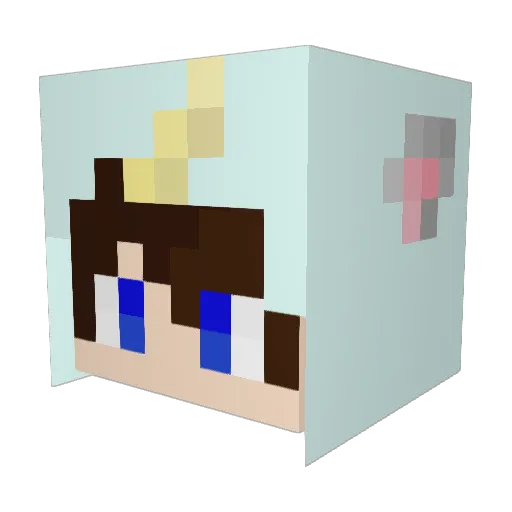 Fersikat Minecraft avatar head, 3D render