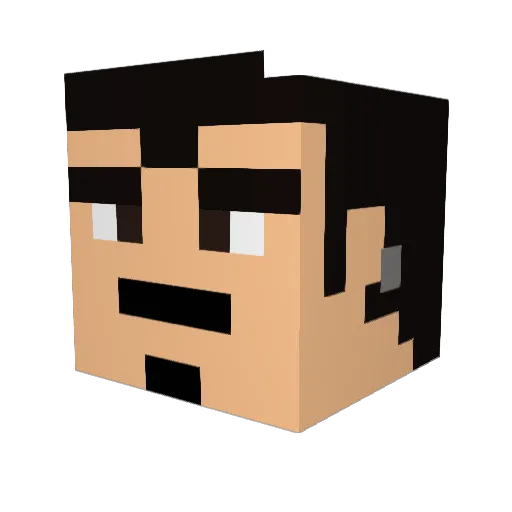 Fersitoh Minecraft avatar head, 3D render