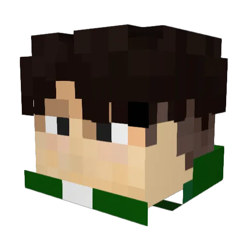 Ferventes Minecraft avatar head, 3D render