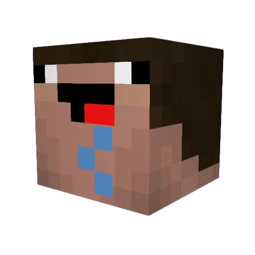 Fete0 Minecraft avatar head, 3D render