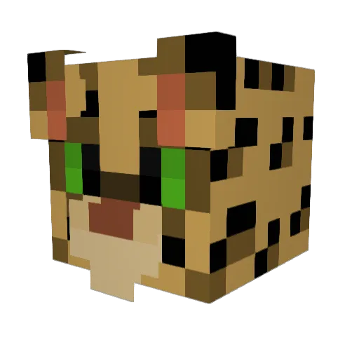 Fetenator Minecraft avatar head, 3D render