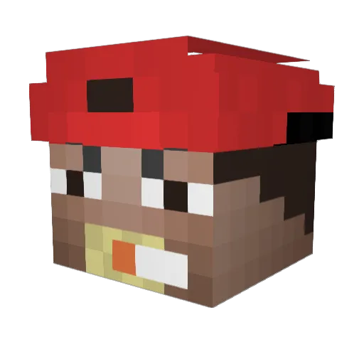 Fetokamikaze Minecraft avatar head, 3D render