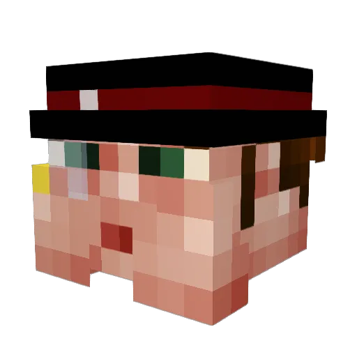 Fettchen Minecraft avatar head, 3D render