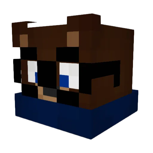 Fettkxpf Minecraft avatar head, 3D render