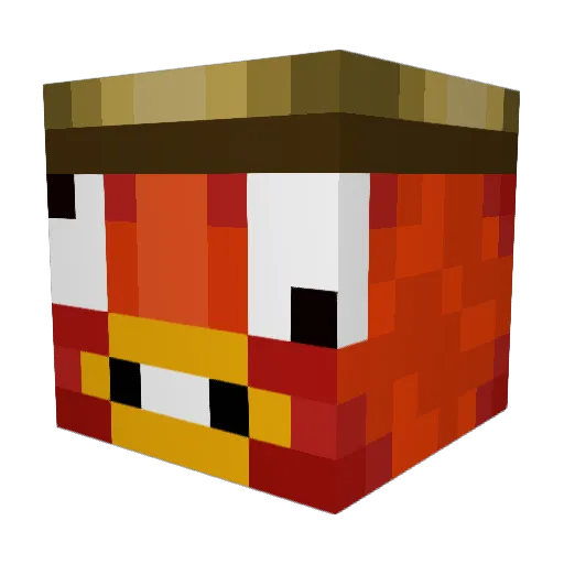 Fettmacs Minecraft avatar head, 3D render
