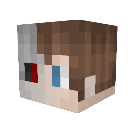 Fetzu Minecraft avatar head, 3D render