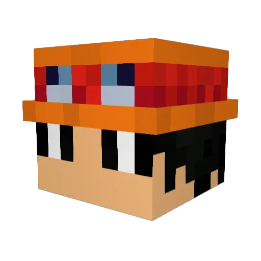 Feuermelda Minecraft avatar head, 3D render