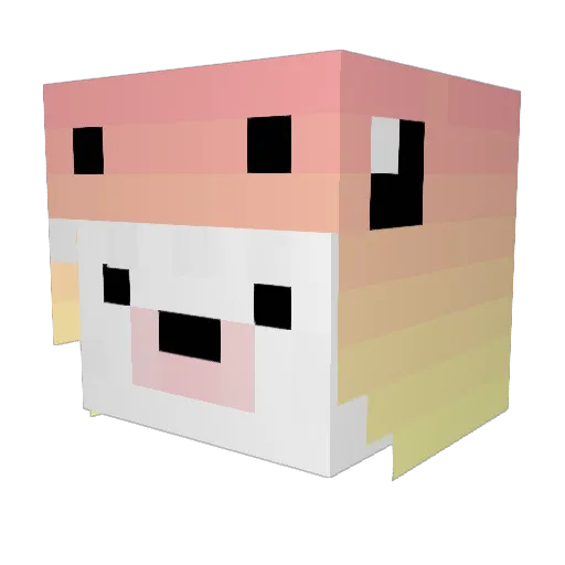 Feuerpups Minecraft avatar head, 3D render