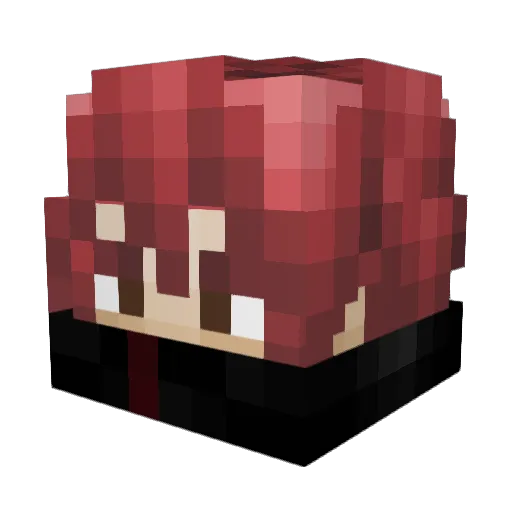 Feuerwehrauto Minecraft avatar head, 3D render