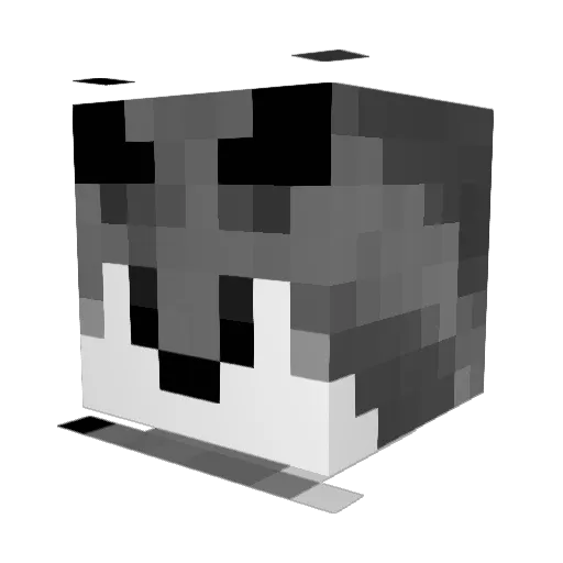 Feurin Minecraft avatar head, 3D render
