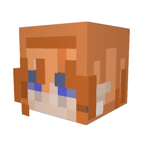 Feuwk Minecraft avatar head, 3D render