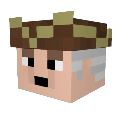 Fevvr Minecraft avatar head, 3D render