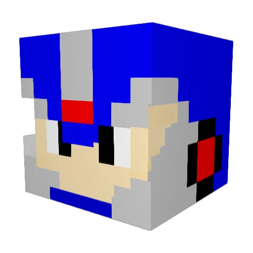 Few_min Minecraft avatar head, 3D render