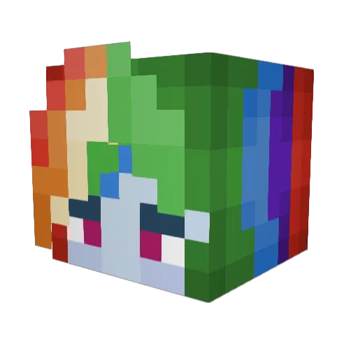 Fewerspok Minecraft avatar head, 3D render