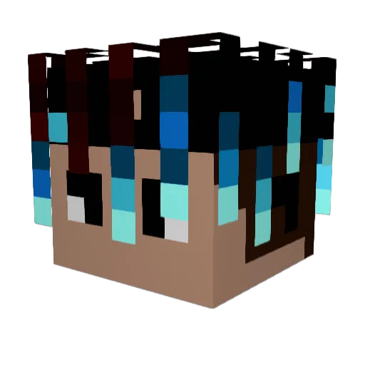 FewsorY Minecraft avatar head, 3D render