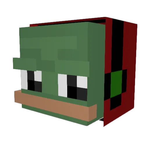 Fewul Minecraft avatar head, 3D render