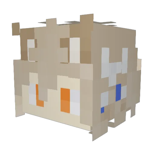 FexykTheFox Minecraft avatar head, 3D render