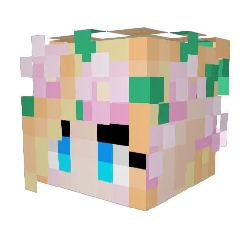 FeyTheElf Minecraft avatar head, 3D render