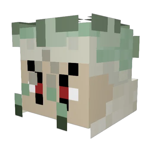 Fezcodemalade Minecraft avatar head, 3D render