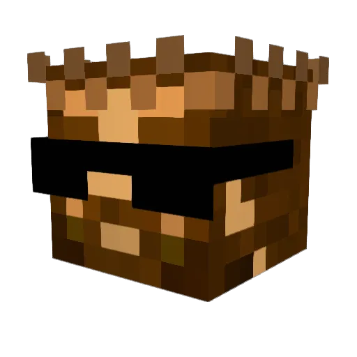 Fezilio Minecraft avatar head, 3D render