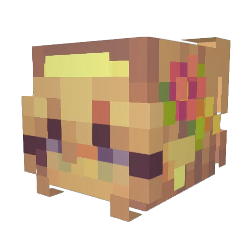 Fhai Minecraft avatar head, 3D render