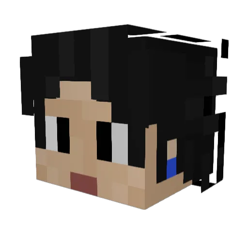 Fhanho Minecraft avatar head, 3D render