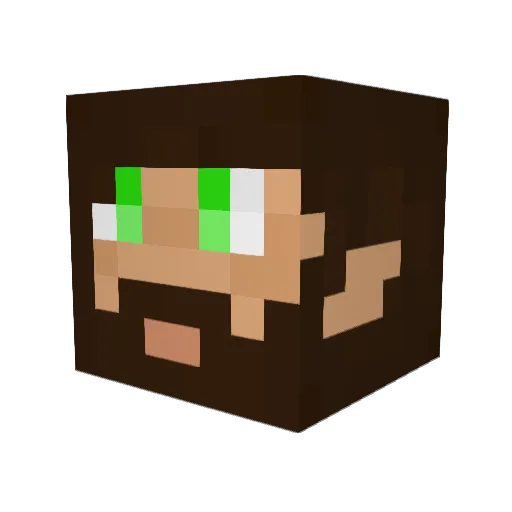 Fhargo Minecraft avatar head, 3D render