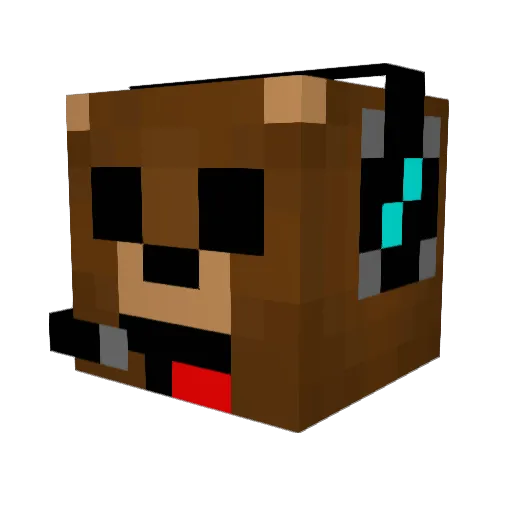 FiNmineC Minecraft avatar head, 3D render