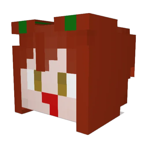 Fialy Minecraft avatar head, 3D render