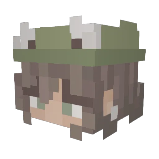 Fiarii Minecraft avatar head, 3D render