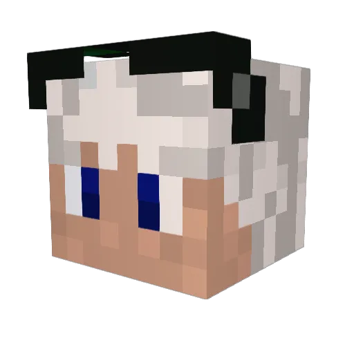 Fiarous Minecraft avatar head, 3D render