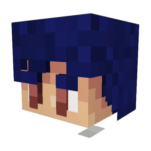 Fibbing Minecraft avatar head, 3D render