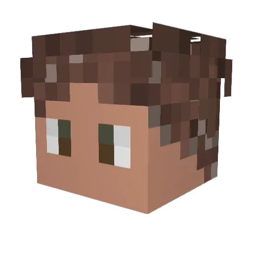 Ficent Minecraft avatar head, 3D render