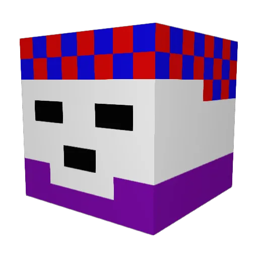 Fickedi Minecraft avatar head, 3D render