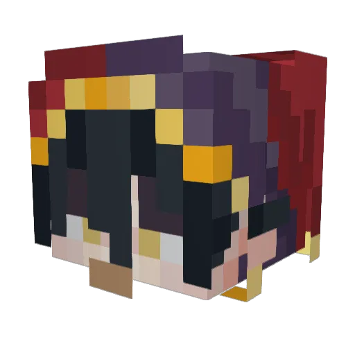 FictionFeathers Minecraft avatar head, 3D render