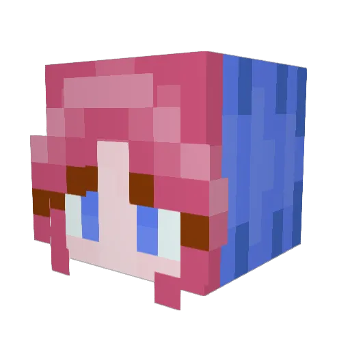 FictionalSimmer Minecraft avatar head, 3D render