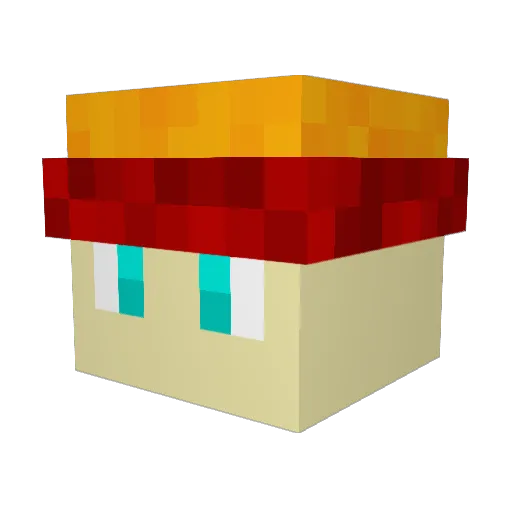 FidMC Minecraft avatar head, 3D render