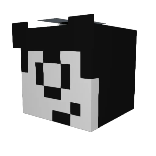 Fiddit Minecraft avatar head, 3D render