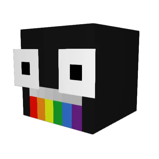 Fiddu Minecraft avatar head, 3D render