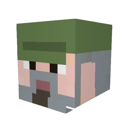 Fidel_Castro_HVS Minecraft avatar head, 3D render