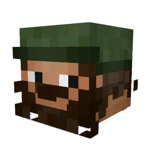 Fidelious Minecraft avatar head, 3D render