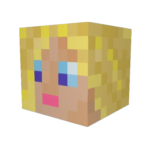 Fidelya Minecraft avatar head, 3D render