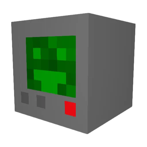 Fidonet Minecraft avatar head, 3D render
