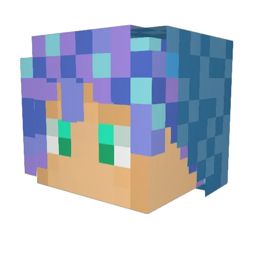 Fidzhin Minecraft avatar head, 3D render